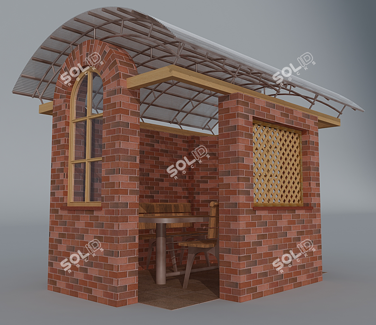 Cozy Retreat: 3x4m Arbor 3D model image 1