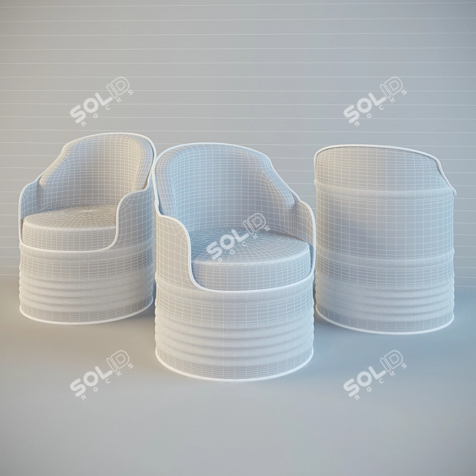 Title: Barrel Chic: Reimagined Comfort 3D model image 3
