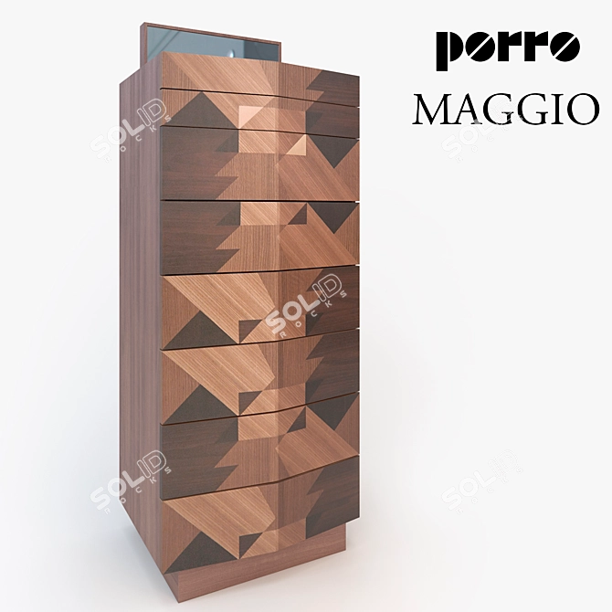 Porro Maggio Wardrobe-Chic and Convenient 3D model image 2