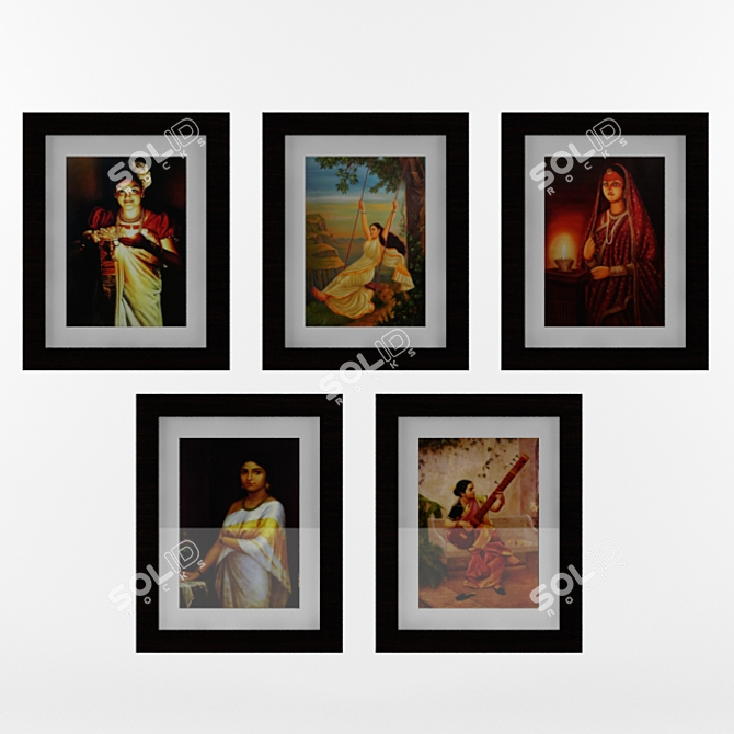 Raja Ravi Varma Art Collection 3D model image 2