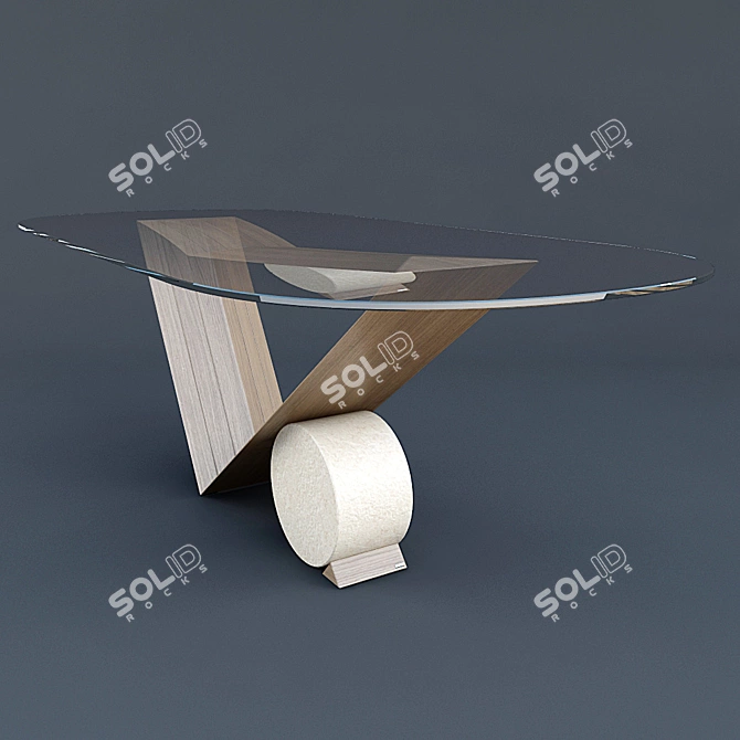 Elegant Valentino Dining Table 3D model image 1