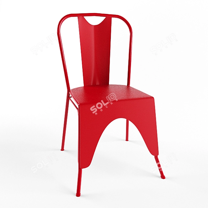 Modern Steel Dining Chair 3D model image 1