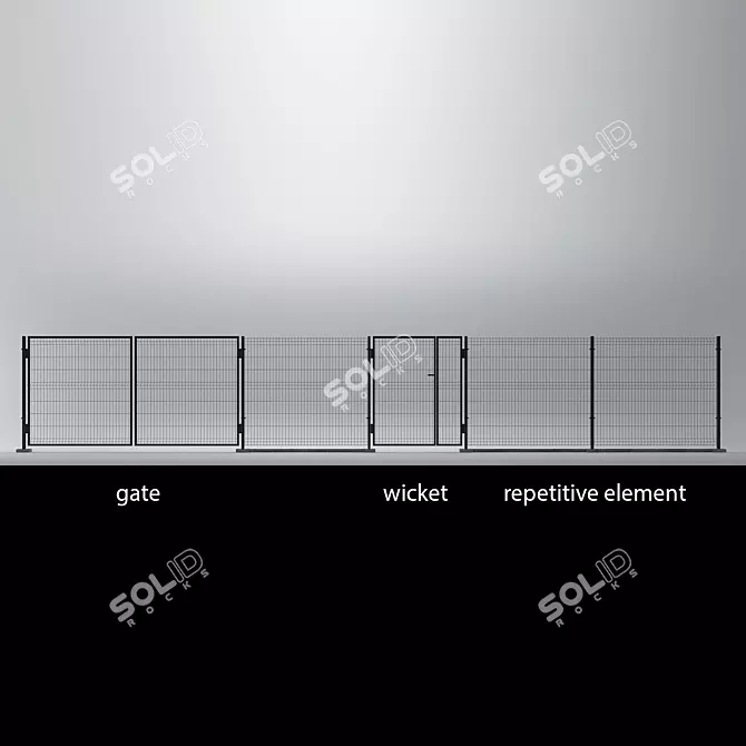 Welded Wire Fence Kit 3D model image 2