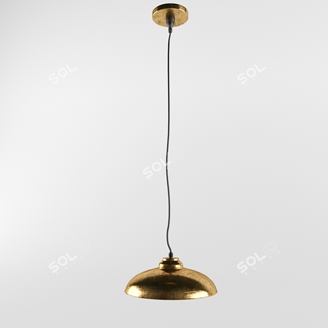 Elegant Copper Pendant Light 3D model image 1