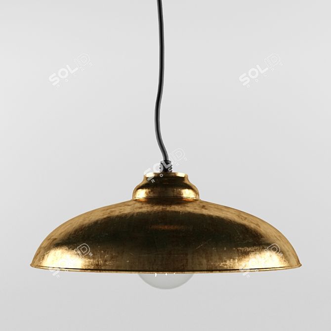 Elegant Copper Pendant Light 3D model image 2