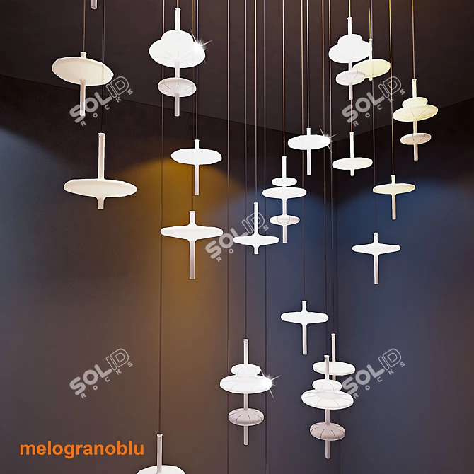 Title: Customizable Melogranoblu Pendant Lamp 3D model image 2