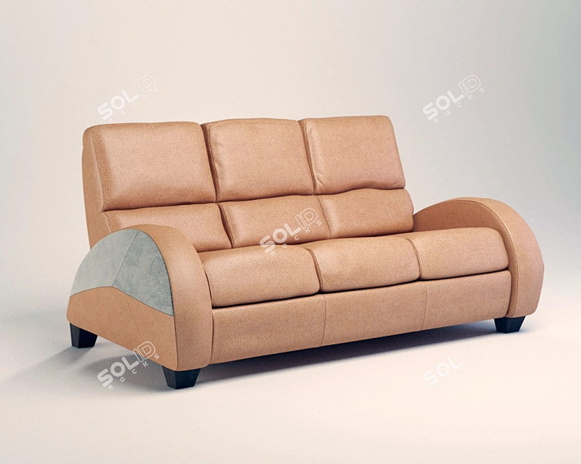 Modern Sofa: Textures and materials included. 3D model image 1