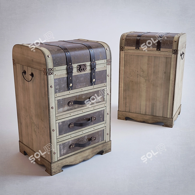 Vintage Chest-Drawer 3D model image 1