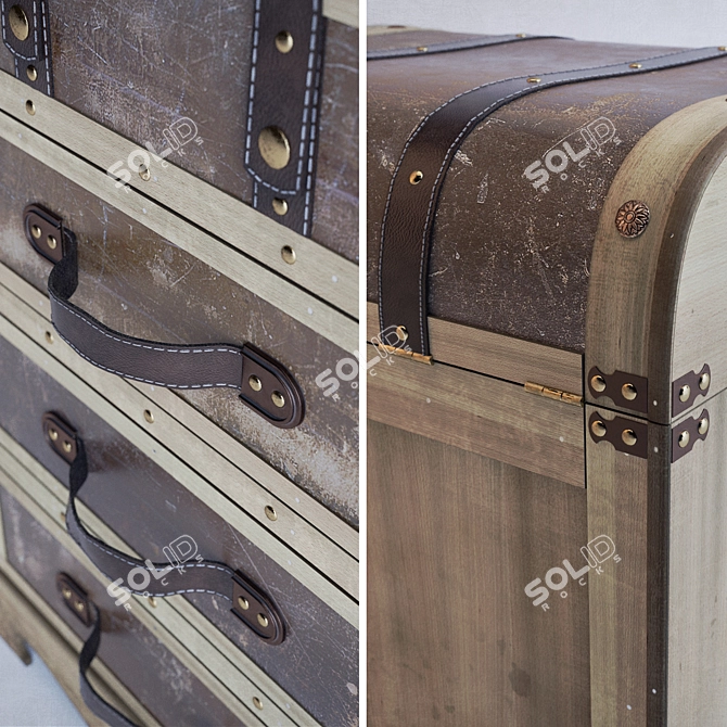 Vintage Chest-Drawer 3D model image 3