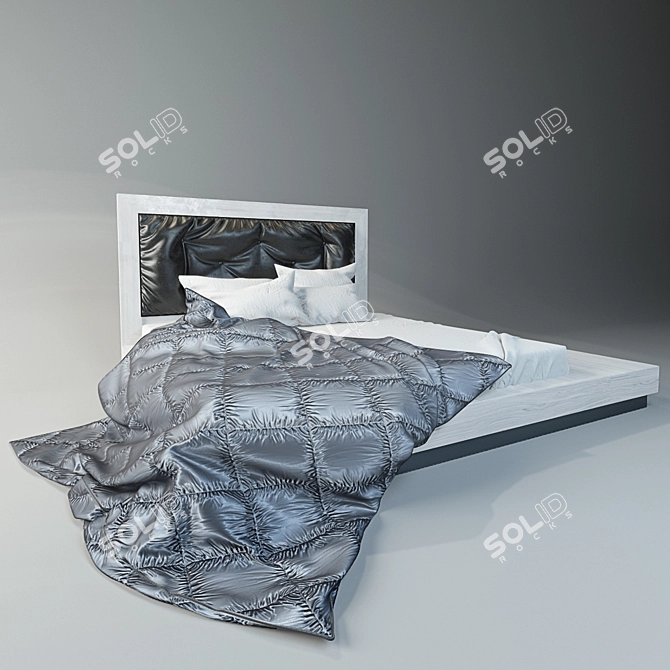 Title: Designer Bed Set 3D model image 1