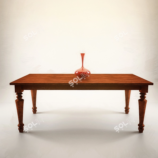 Elegant Table & Vase Set 3D model image 1