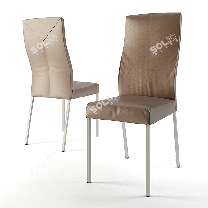 Genuine Leather Iva Dining Chair 3D model image 1