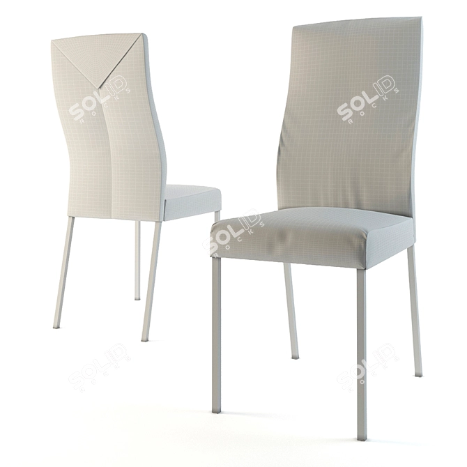 Genuine Leather Iva Dining Chair 3D model image 2