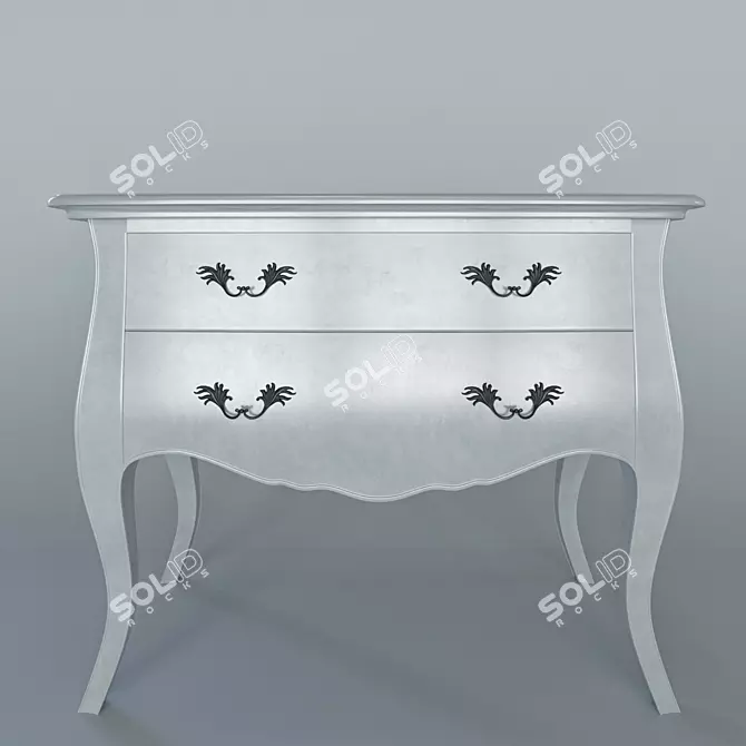 Sylvia Silver Leaf Chest: Elegant & Trendy 3D model image 1