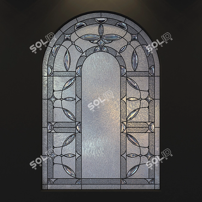 Archway Stained Glass: Elegant Window Décor 3D model image 1