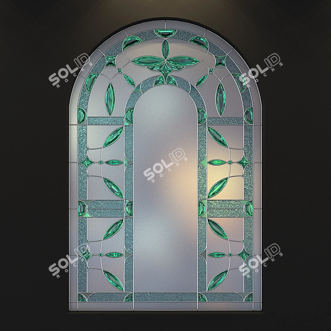 Archway Stained Glass: Elegant Window Décor 3D model image 2