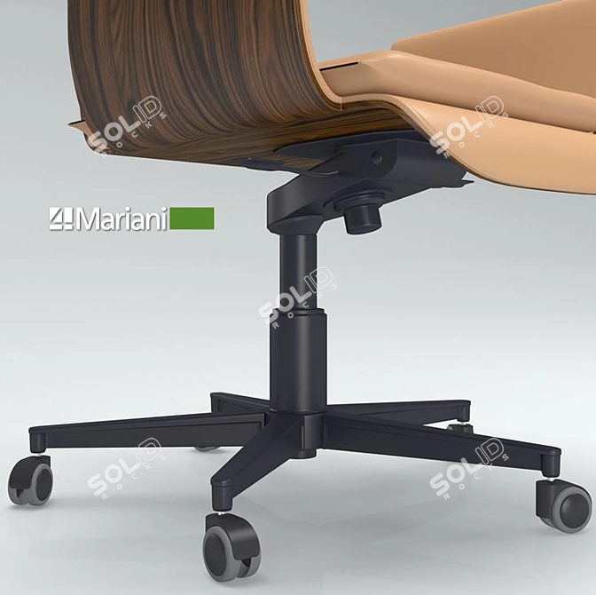 Italian Wing High Back Office Chair 3D model image 2