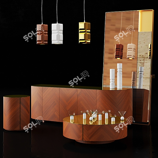 Luxury Furnishings Set by Lee Broom and Ecart 3D model image 1