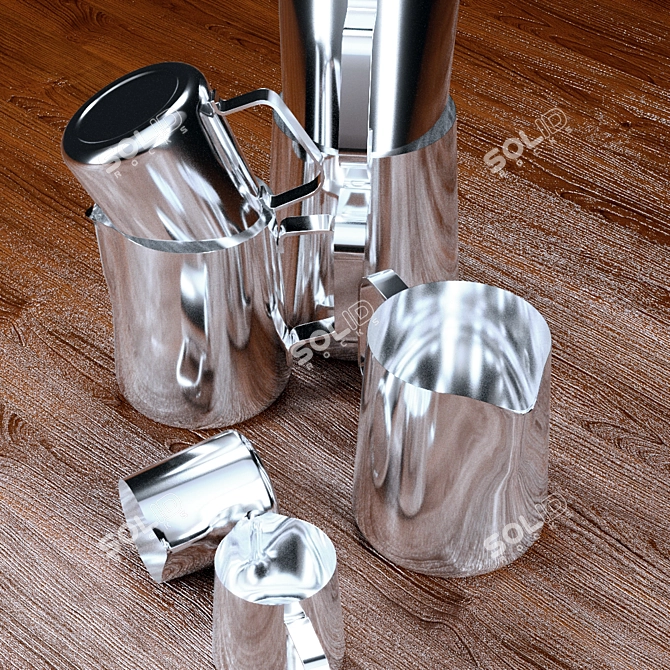 Milk Frothing Pitchers: Classic Design, Various Sizes 3D model image 2