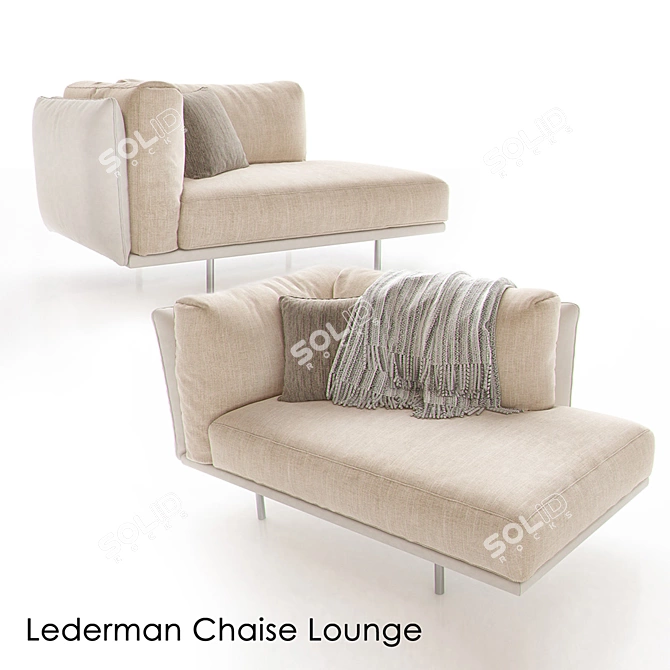 Elegant Lederman Chaise Lounge: A Perfect Blend of Style and Comfort! 3D model image 1