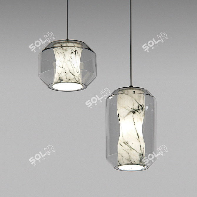 Elegant Marble and Crystal Chambers 3D model image 1