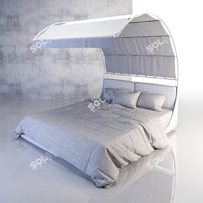 Futuristic Canopy Bed: Sleep in Style! 3D model image 2