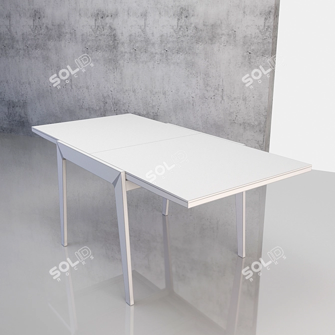 Elegant Glass Surface Dining Table 3D model image 2