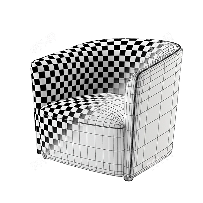 Modern Minimalist Armchair 3D model image 2