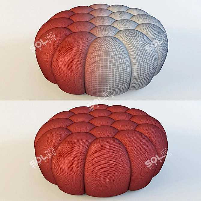 Contemporary Bubble Ottoman: Stylish, Spacious, and Chic 3D model image 1