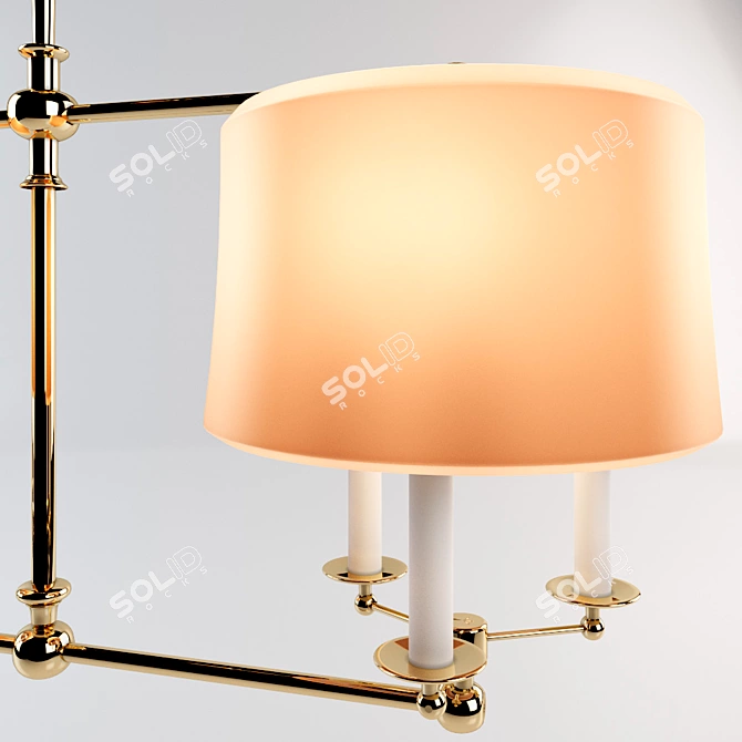 Elegant 6-Light Antique Brass Chandelier 3D model image 2