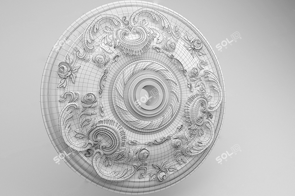 Elegant Ceiling Rosette: Sabur Decor 2015 3D model image 3