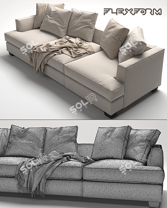 Elegant and Versatile Eros Sofa 3D model image 3