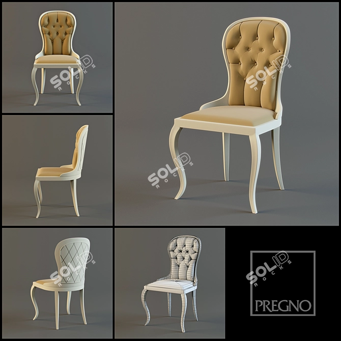 Venezia Pregno S46t Chair: Elegant and Comfortable 3D model image 1