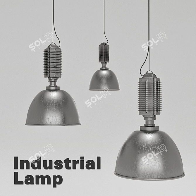 Rustic Industrial Lamp 3D model image 1