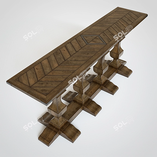 Title: Woodbury Console - Sleek and Elegant 3D model image 2