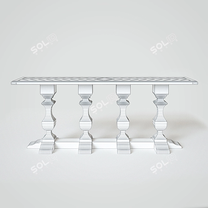 Title: Woodbury Console - Sleek and Elegant 3D model image 3
