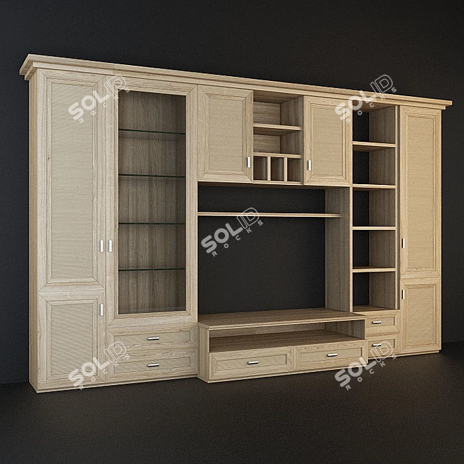 Stunning Lapis Stella Wall Unit 3D model image 1