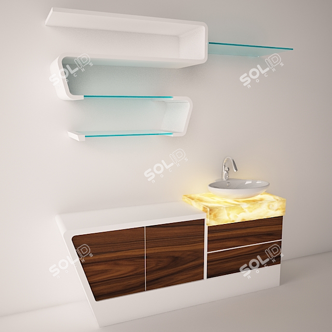 Luxury Living Room Wash Basin 3D model image 1