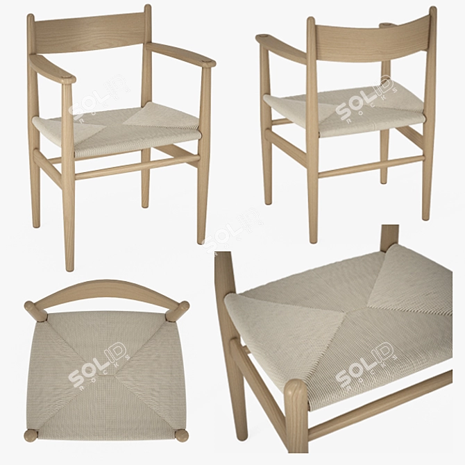 Modern Danish Design Chairs 3D model image 2