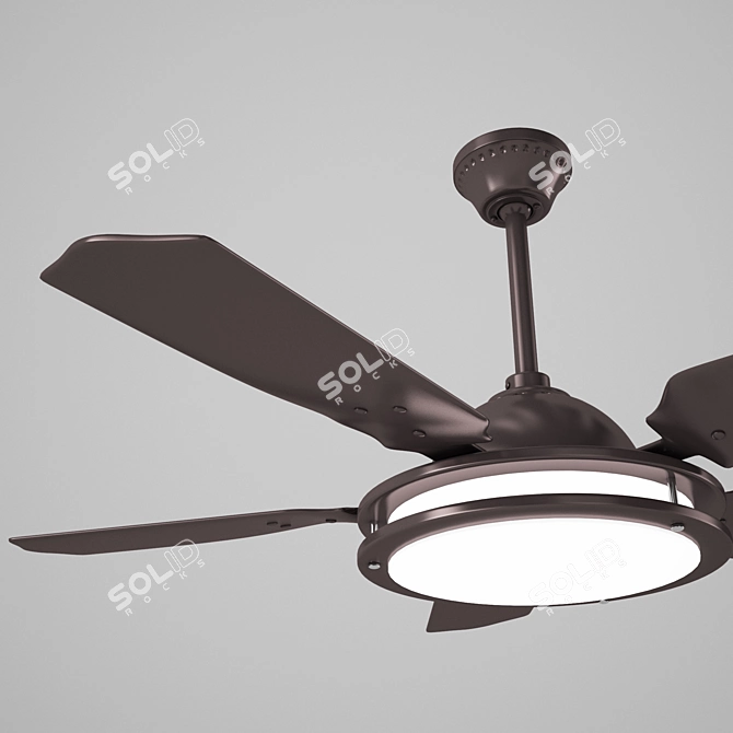 Bristol Marron Ceiling Fan - Modern Design 3D model image 3