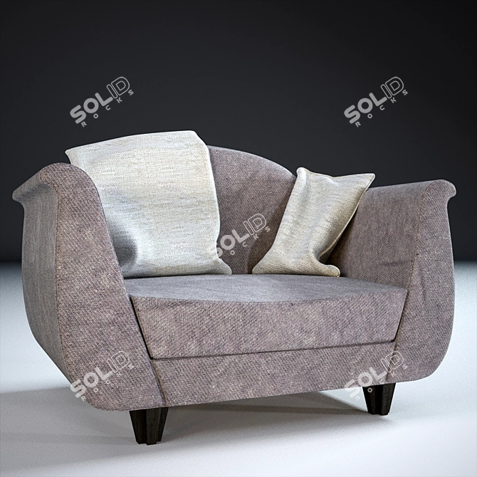 Title: Rustic Warehouse Armchair 3D model image 1