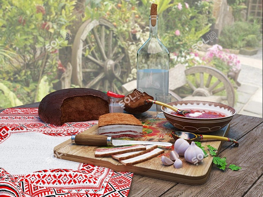 Authentic Ukrainian Delicacies 3D model image 2