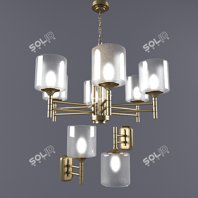 Elegant Crystal Chandelier 3D model image 1