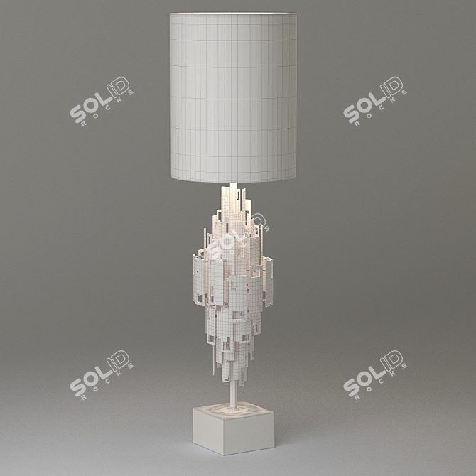 Glam Bordeaux Satin Brass Table Lamp 3D model image 2