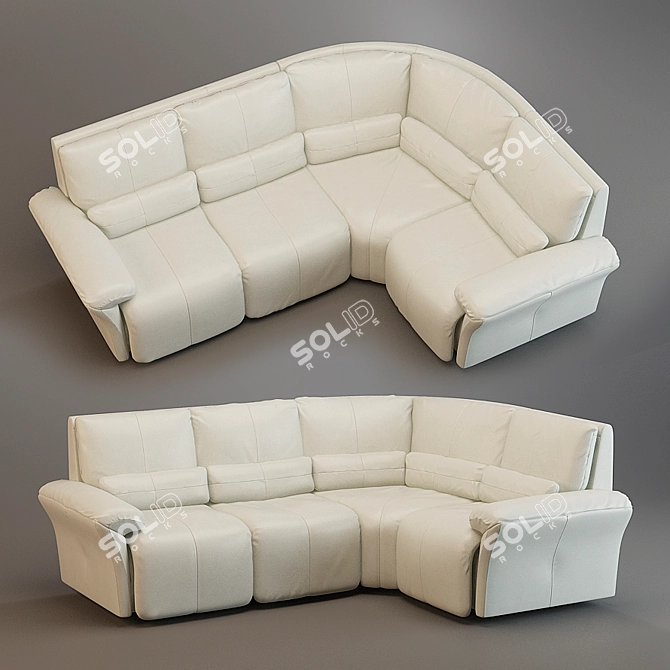 Modern Velvet Sofa 3D model image 1