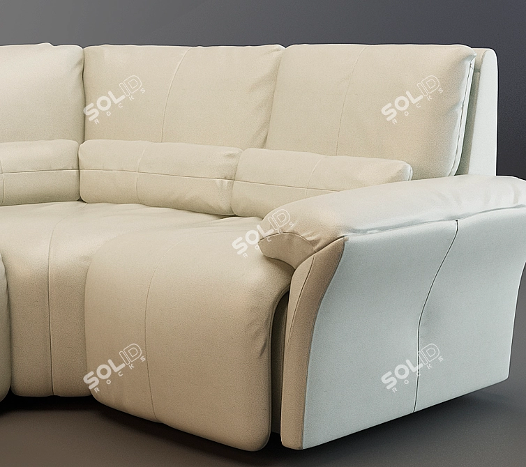 Modern Velvet Sofa 3D model image 2