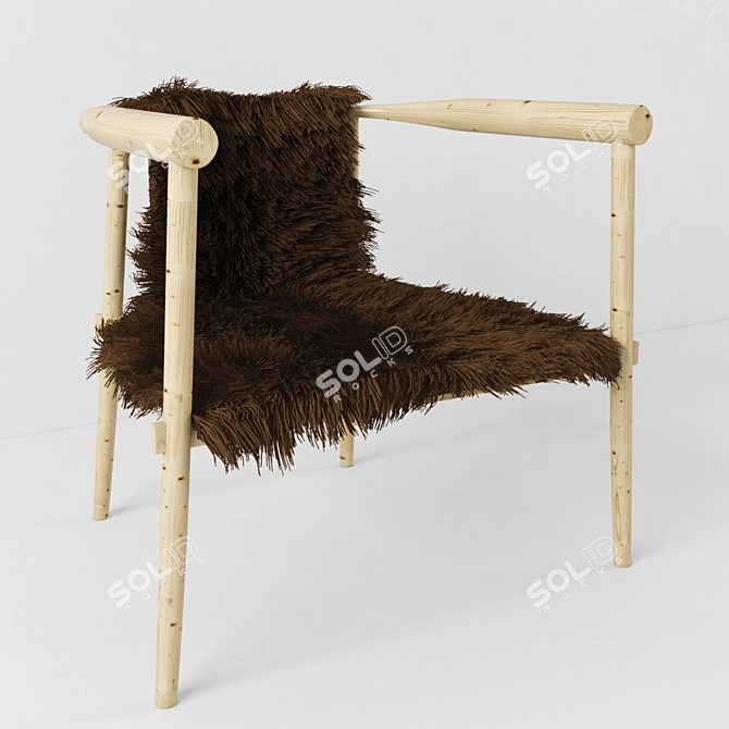 Furry Comfort Chair 3D model image 1