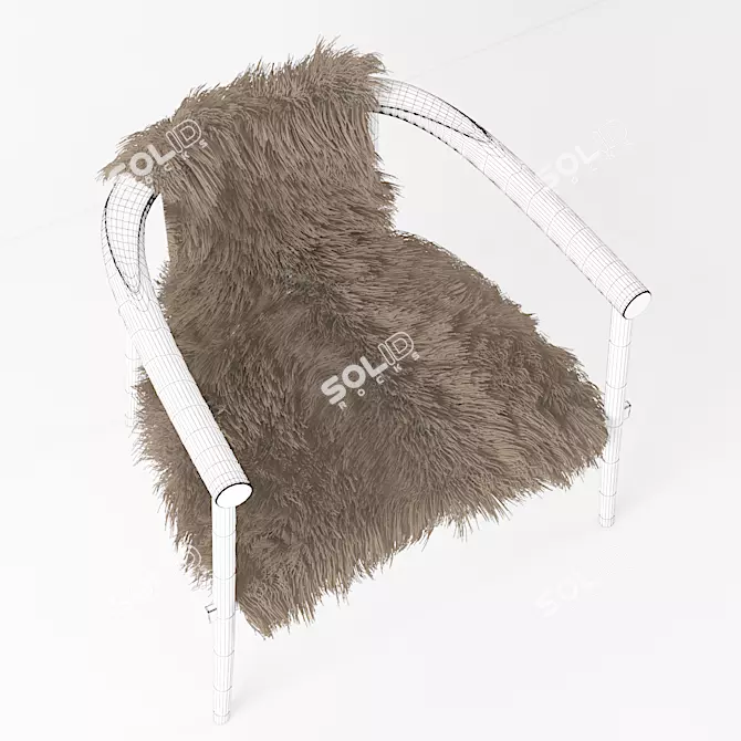Furry Comfort Chair 3D model image 2