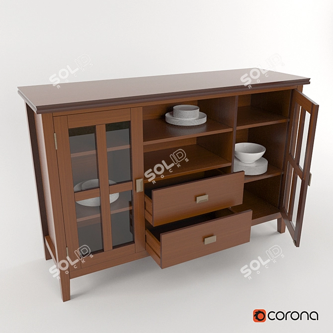 Stratford Tall TV Stand 3D model image 1