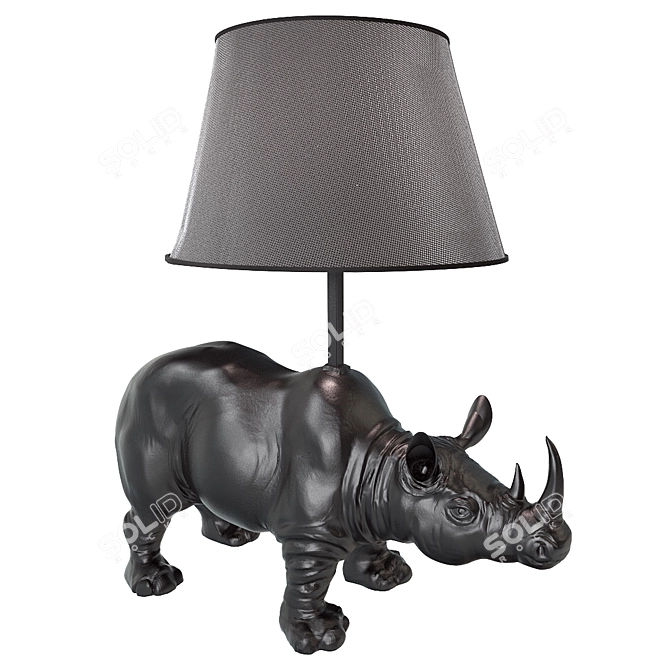 African Rhino Lamp 3D model image 1